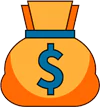 icon bag of money 132 نماد شاخص دلار