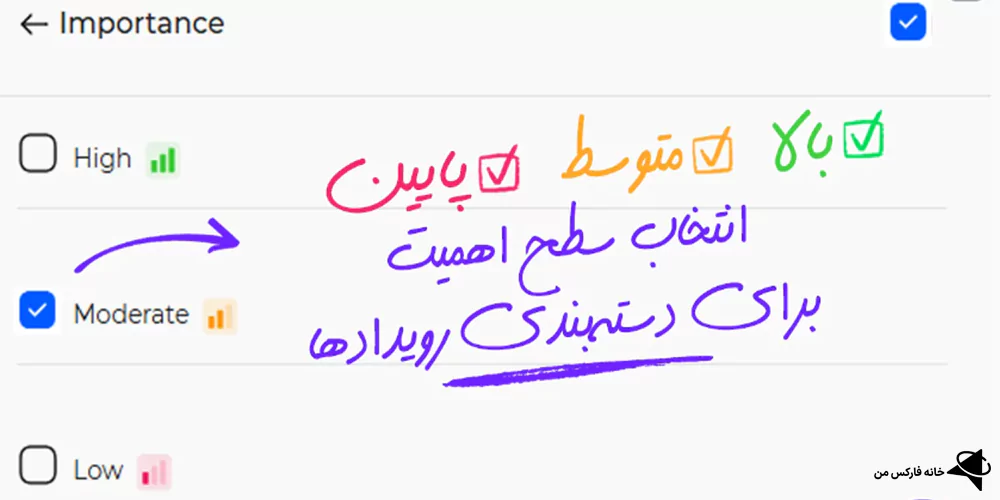افزونه تقویم اقتصادی، تقویم اقتصادی تریدینگ فایندر، اکستنشن تقویم اقتصادی