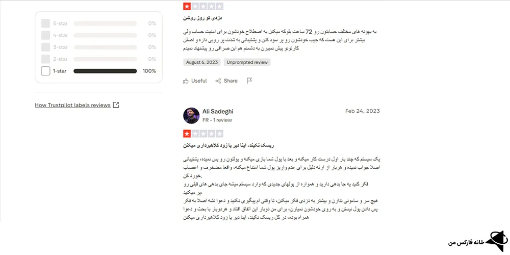 نظرات صرافی آبان تتر، نظرات کاربران در مورد صرافی آبان تتر، صرافی آبان تتر